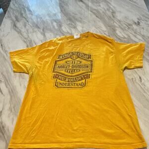 Vintage Harley-Davidson Mother Road Kingman Arizona Yellow Graphic Tahirt Size L